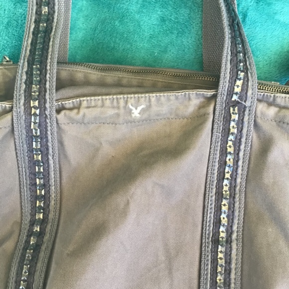 💚 3/$25 American Eagle Outfitters gray purse with silver beaded accents - Picture 2 of 14